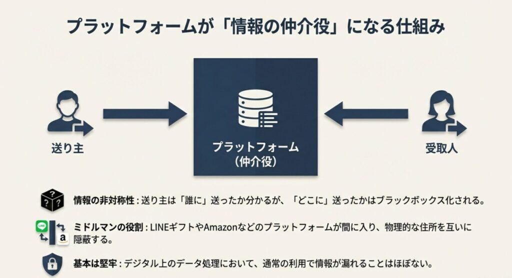 ソーシャルギフトが匿名で送れる仕組み