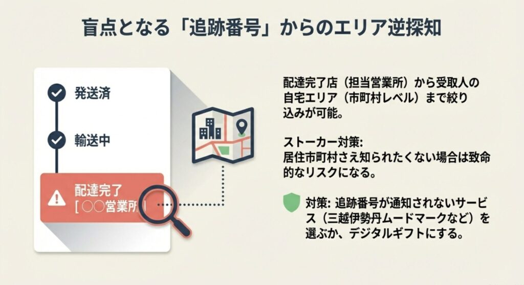 配送業者の追跡サービスから居住エリアが推測されるリスク