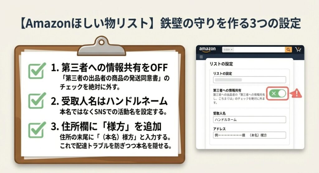 Amazonほしい物リストの住所設定
