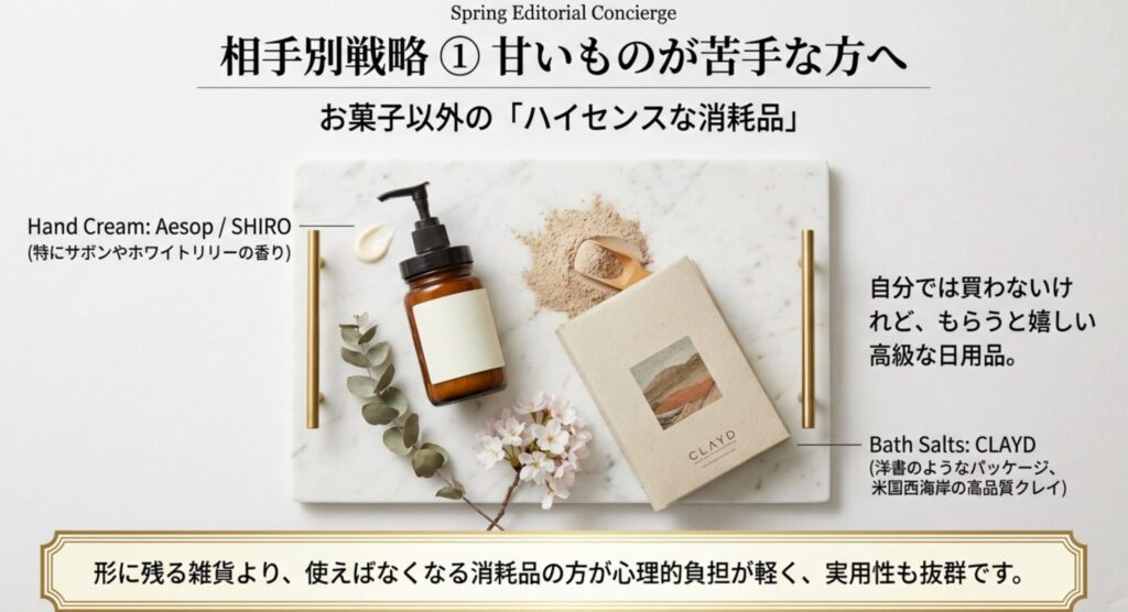 お菓子以外の雑貨やコスメの候補