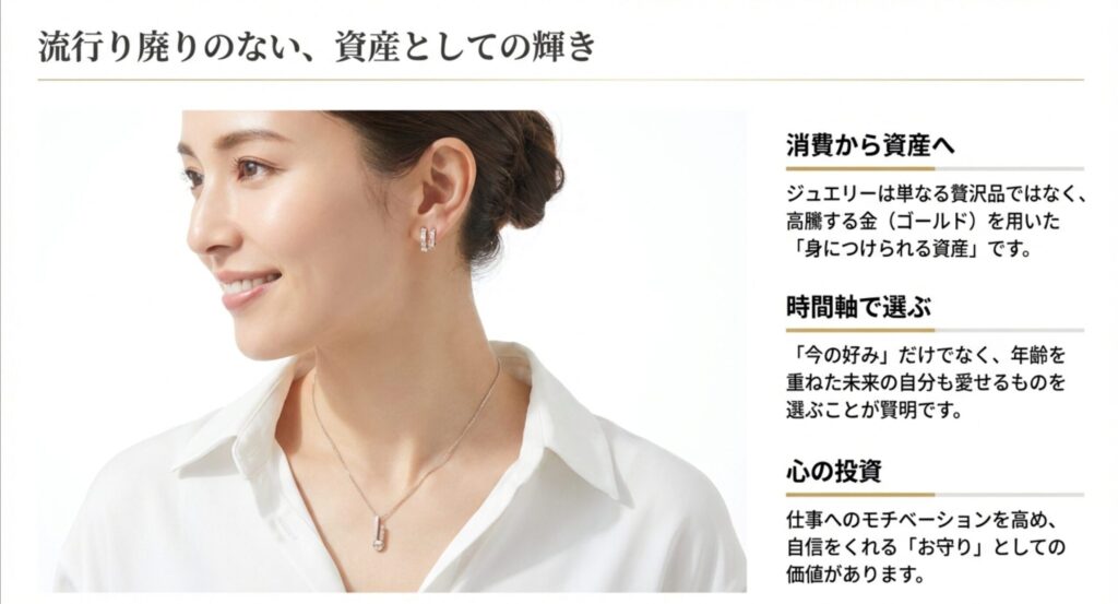 ジュエリーを消費から資産へ変える選び方のマインドセットと時間軸の考え方