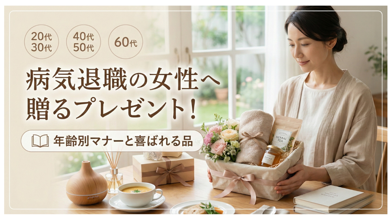 病気退職の女性へ贈るプレゼント！年齢別マナーと喜ばれる品