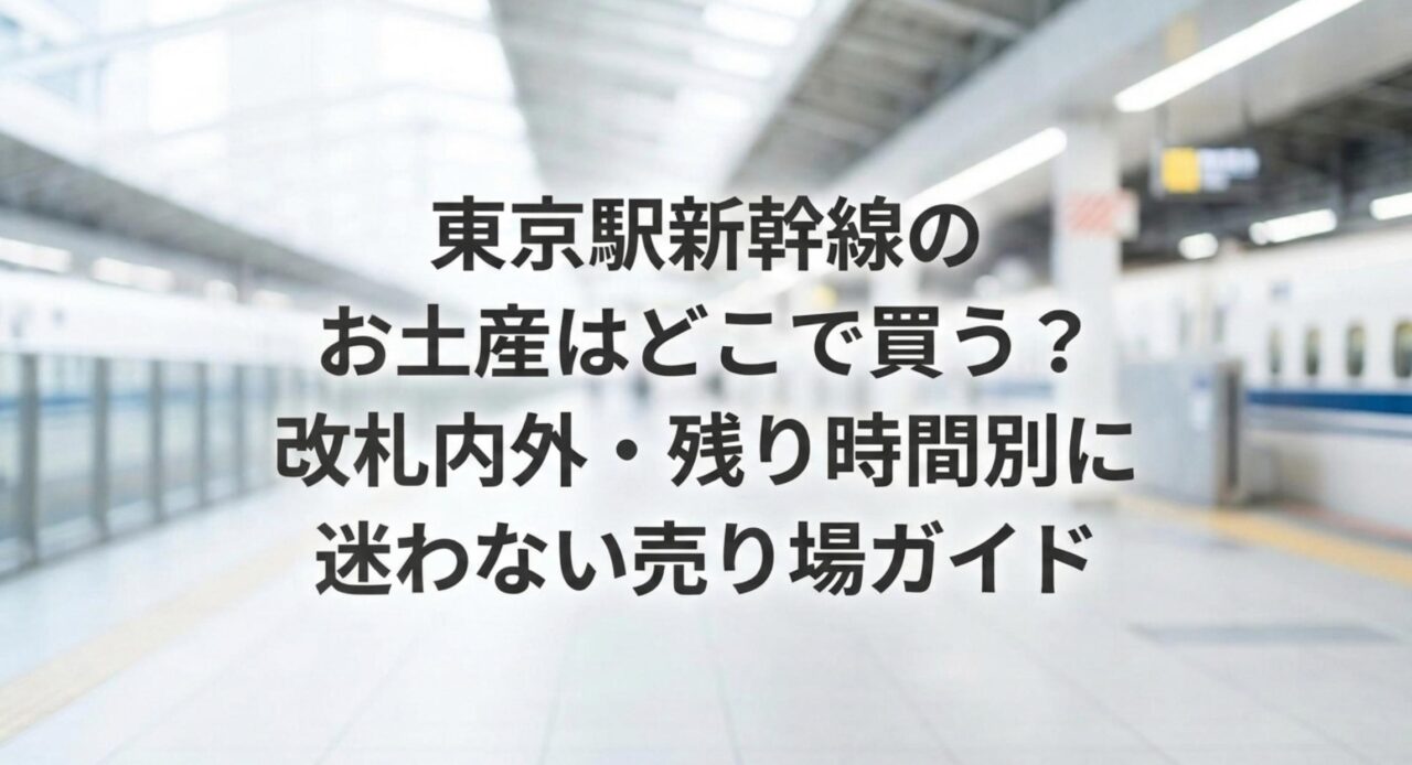 東京駅新幹線のお土産はどこで買う？改札内外・残り時間別に迷わない売り場ガイド