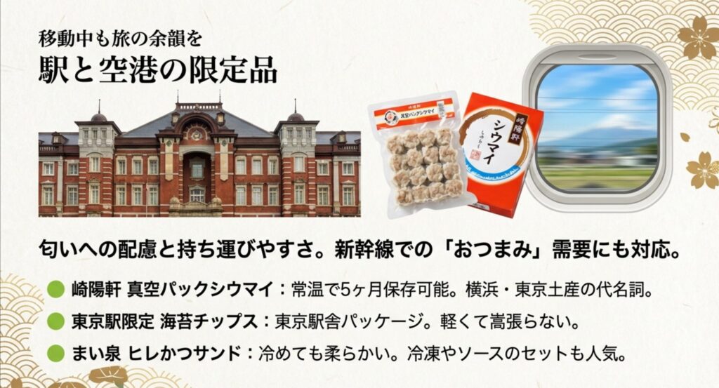 東京駅丸の内駅舎と限定のおつまみお土産イメージ