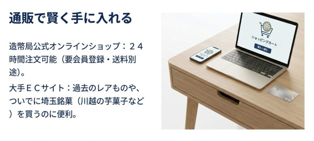 造幣局公式オンラインショップや大手ECサイトを使い分けるのがコツ