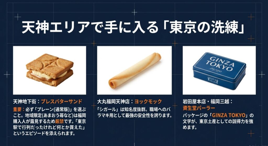 天神地下街とデパートで買える東京ブランド一覧