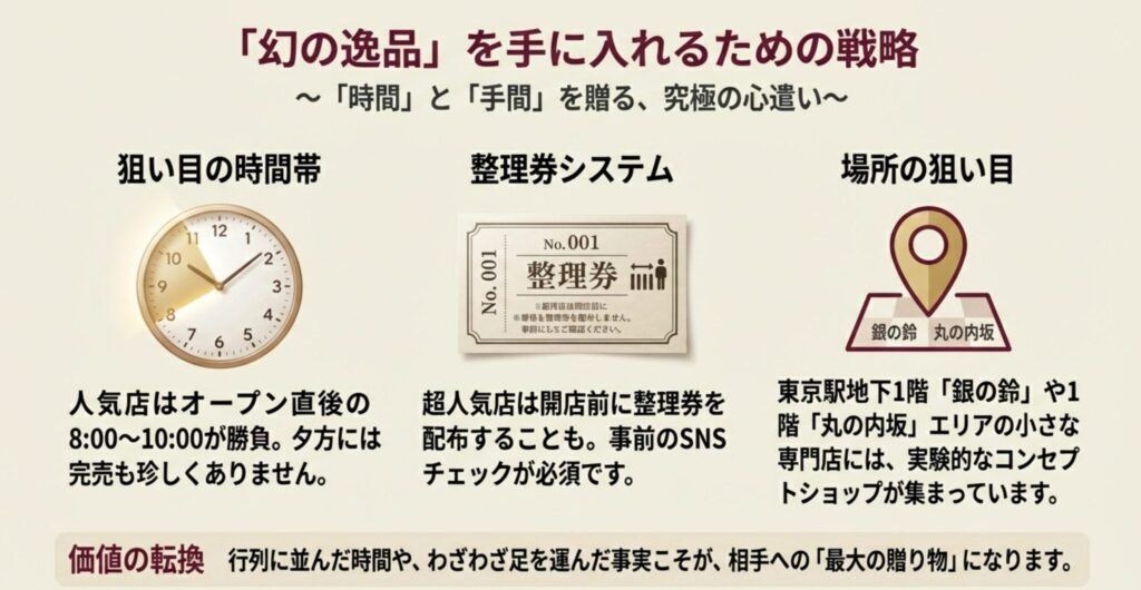 東京駅限定スイーツを手に入れるための時間帯と整理券戦略