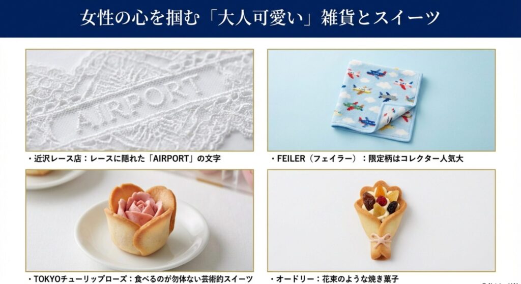 女性に人気：近沢レース店、フェイラー、TOKYOチューリップローズ、オードリーなどの大人可愛い雑貨とスイーツ