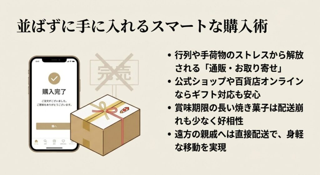 並ばずに買えるお土産の通販活用術