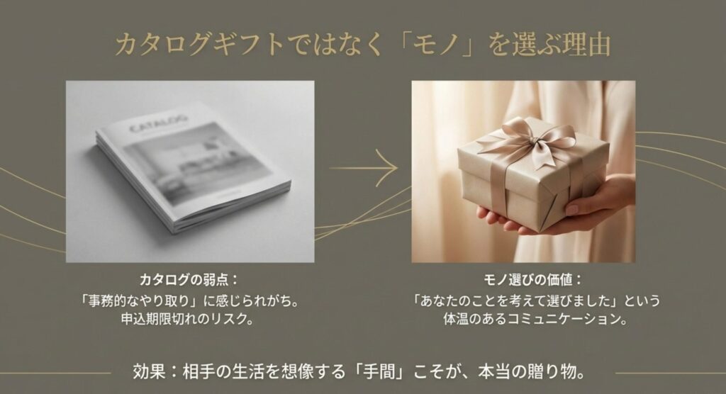 カタログギフトではなく形あるモノを選ぶ理由