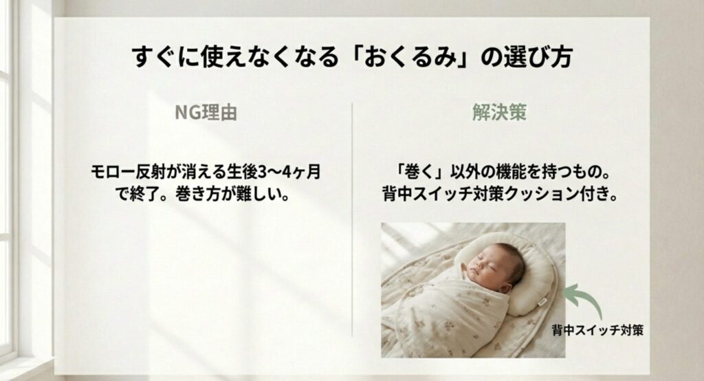 すぐに使えなくなるおくるみのNG理由と背中スイッチ対策