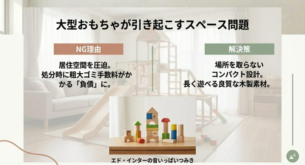 大型おもちゃが引き起こす居住スペースの圧迫と処分の問題