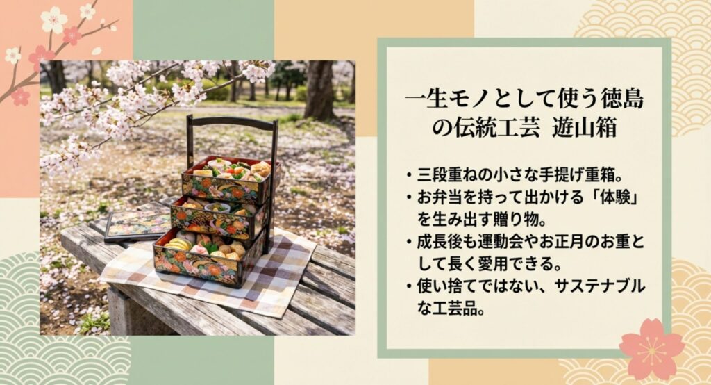 一生モノとして長く使える徳島の美しい伝統工芸品の遊山箱