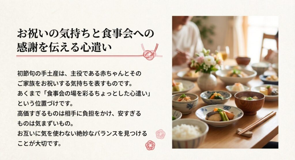 お祝いの気持ちと食事会への感謝を伝える心遣い