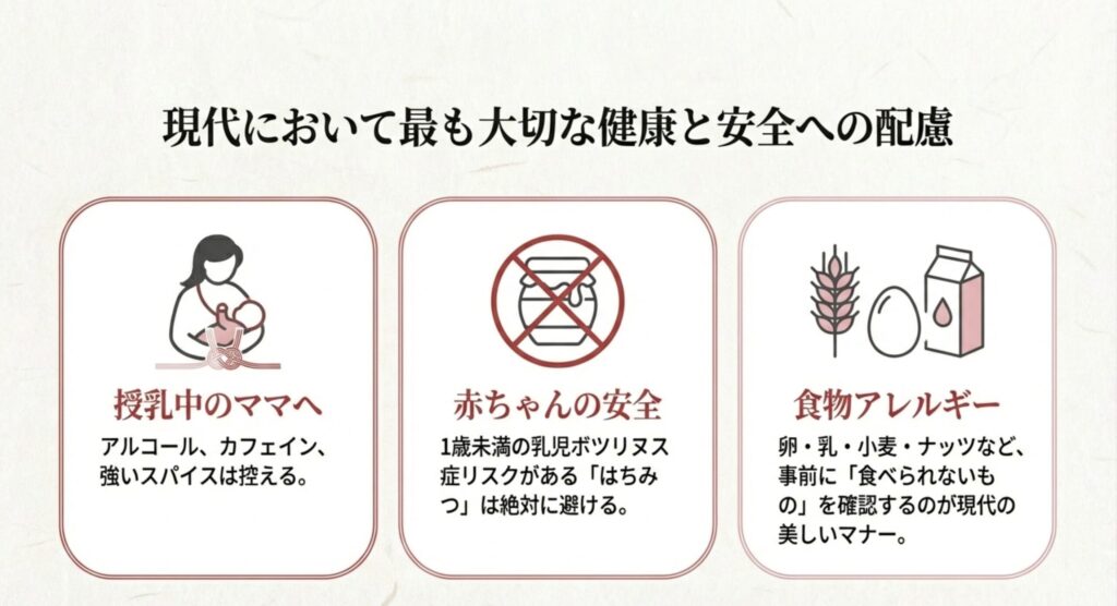 授乳中のママやアレルギーなど現代において大切な健康への配慮