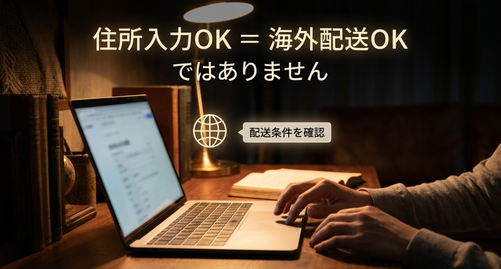 ソーシャルギフトで住所入力ができることと海外配送に対応していることは別なのでショップの配送条件を確認する