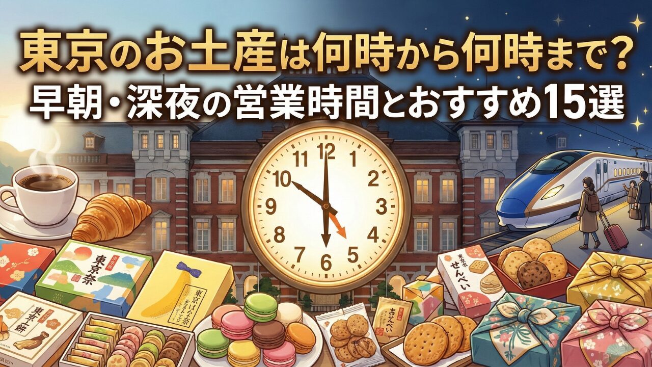 東京のお土産は何時から何時まで？早朝・深夜の営業時間とおすすめ15選