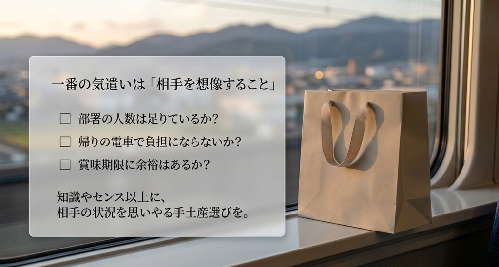 大阪ビジネス手土産は部署の人数・帰りの負担・賞味期限など相手の状況を想像して選ぶ