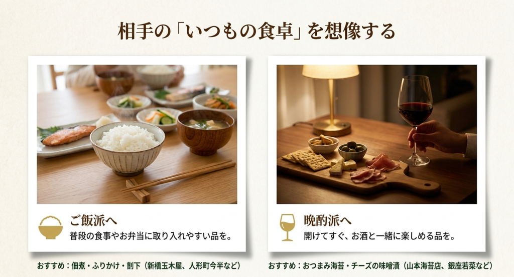東京のおかず系土産をご飯派と晩酌派に分けて佃煮・ふりかけ・割下・おつまみ海苔・チーズの味噌漬から選ぶ