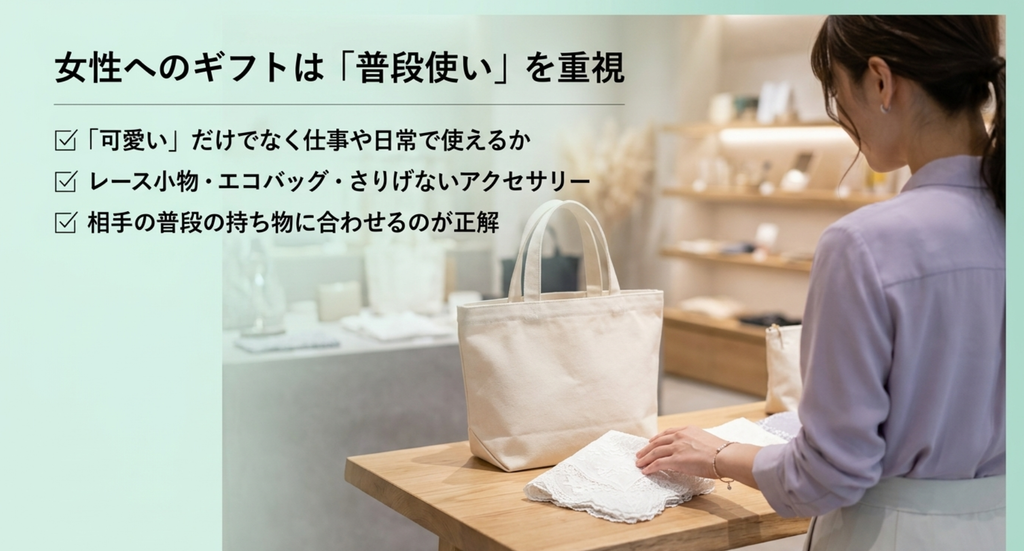 可愛いだけでなく仕事や日常で使えるレース小物・エコバッグ・さりげないアクセサリーを選ぶ女性向け羽田空港ギフトのポイント