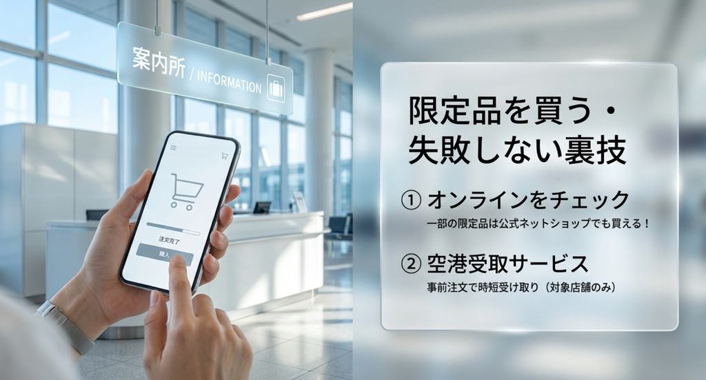 羽田空港の限定品を買う前に公式オンラインショップの在庫と対象店舗の空港受取サービスを確認する方法