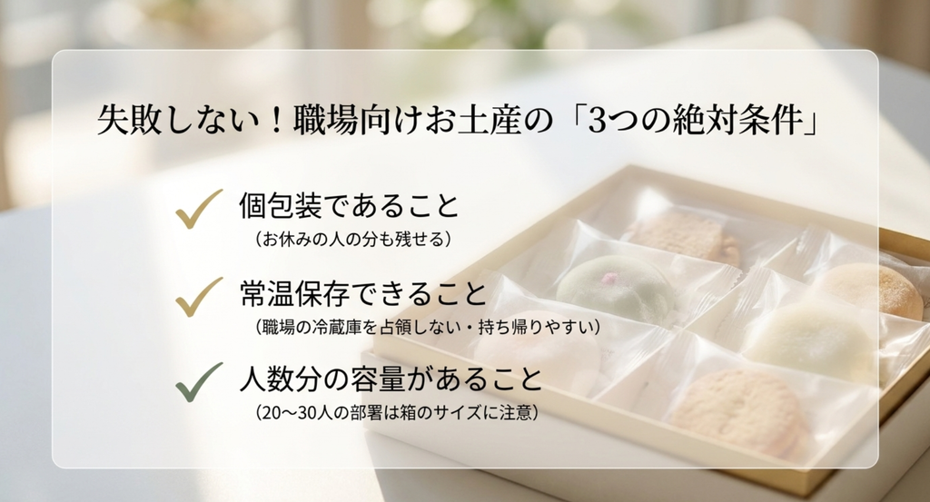 職場向け東京ビッグサイト土産で確認したい個包装・常温保存・人数分の内容量