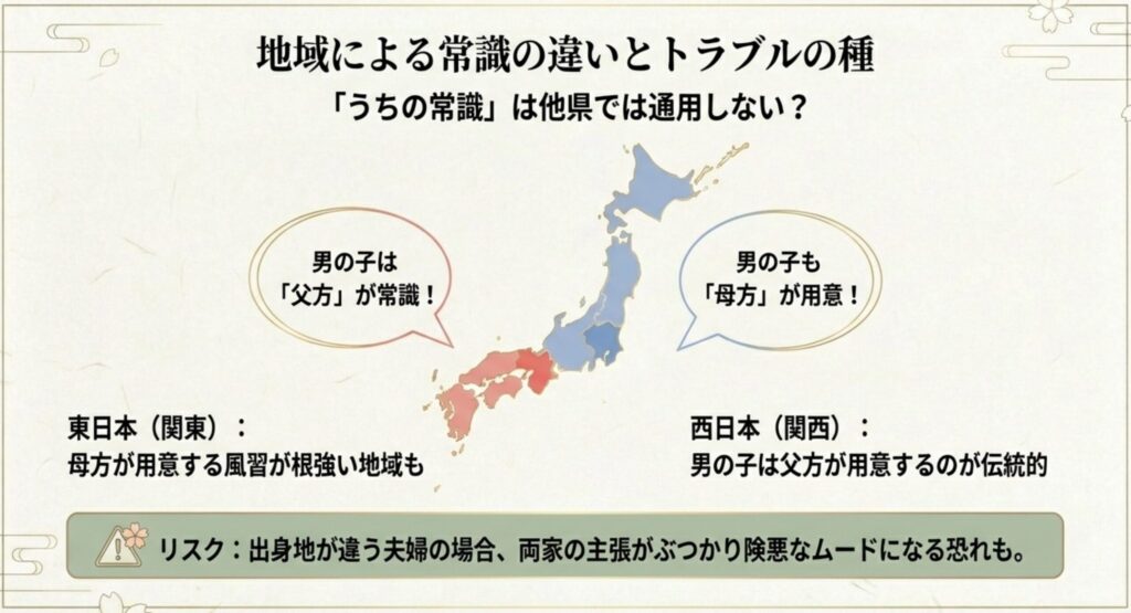 初節句における東西の風習の違い