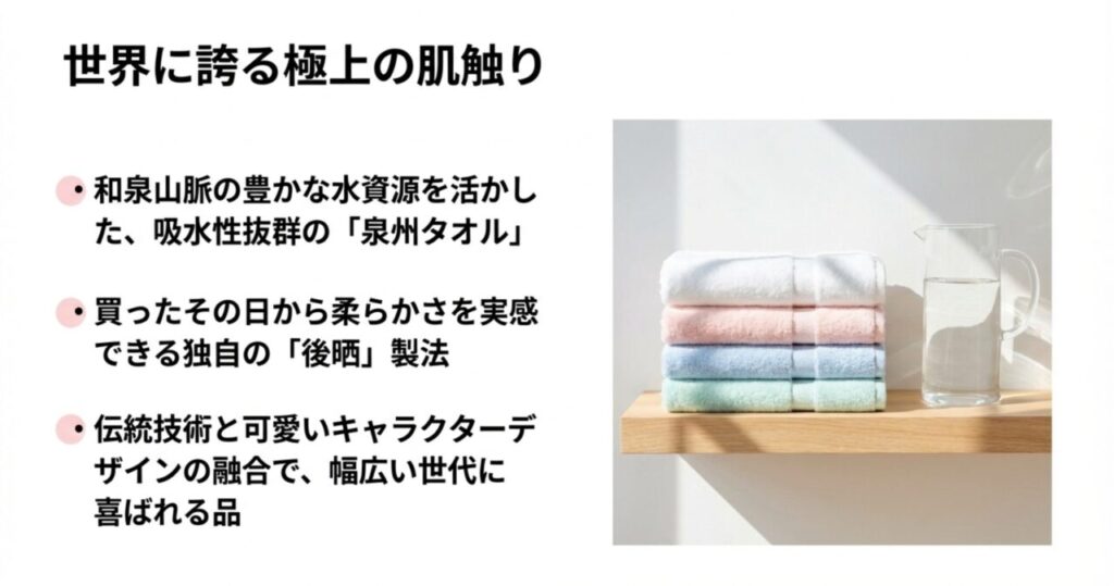 世界に誇る極上の肌触りを持つ泉州タオル