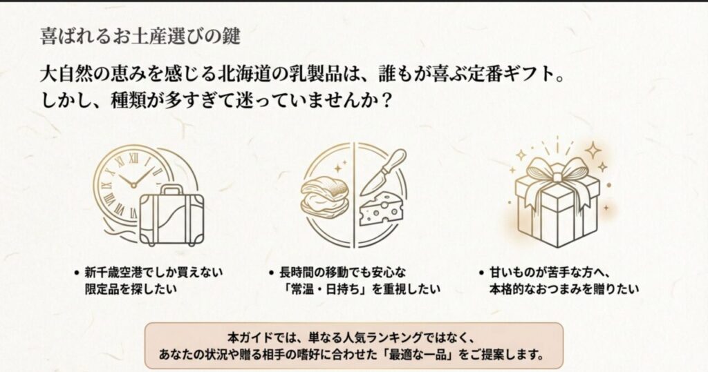 限定品や常温保存など、喜ばれる北海道土産選びのポイント