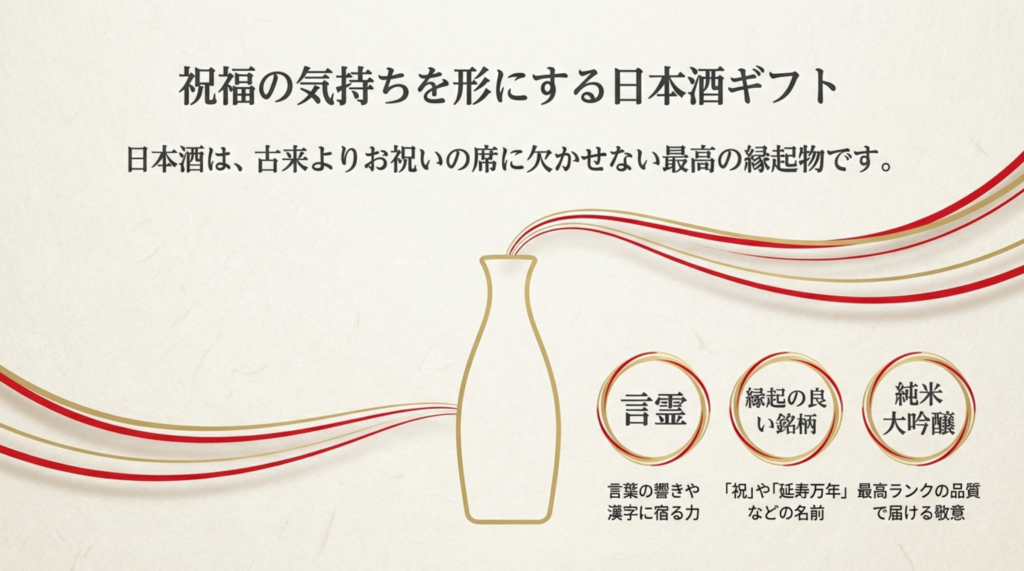 言霊や純米大吟醸など祝福の気持ちを形にする日本酒ギフト