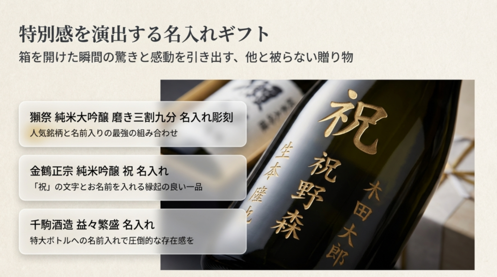 獺祭や金鵄正宗などの特別感を演出する名入れ日本酒ギフト