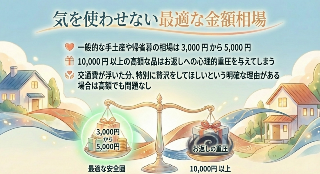 気を使わせない最適な金額相場 3,000円から5,000円が目安