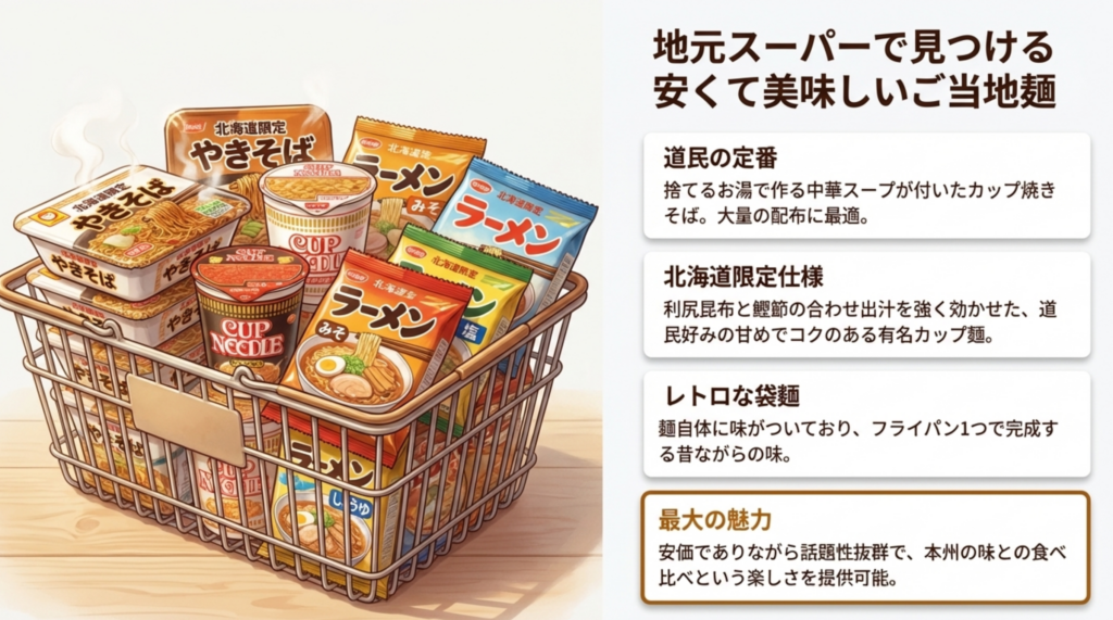 地元スーパーで買える安いご当地即席麺とやきそば弁当
