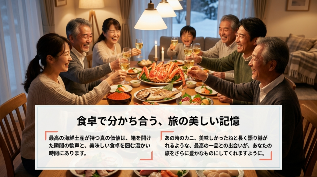 旅の美しい記憶を美味しい海鮮とともに食卓で分かち合う幸せ