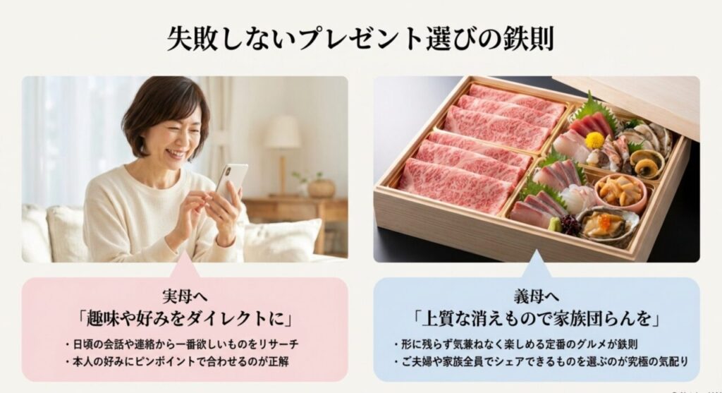 失敗しない実母と義母へのプレゼント選びの鉄則