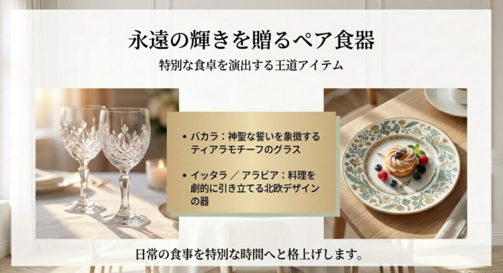 バカラのグラスやアラビアの美しいプレート