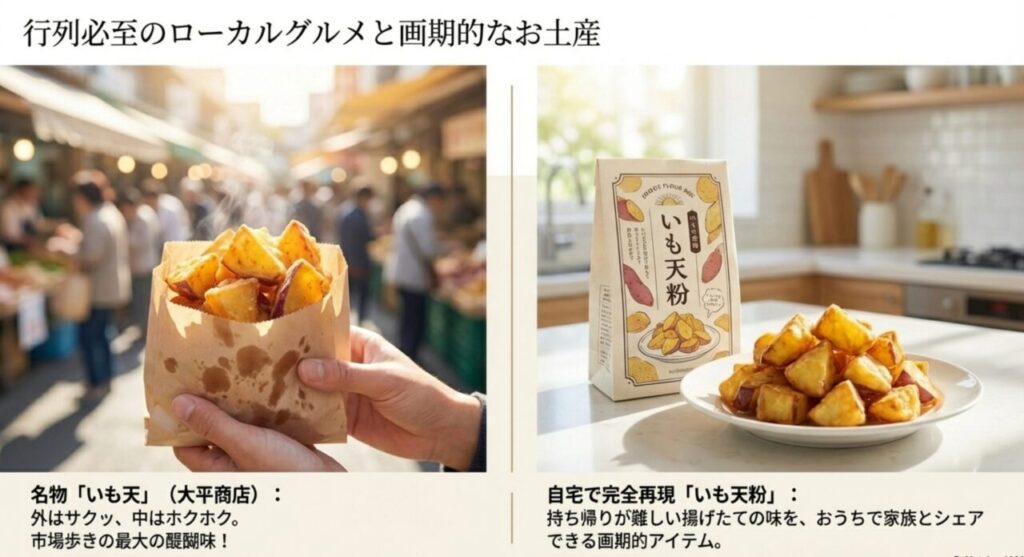 日曜市名物のいも天と自宅で再現できるいも天粉