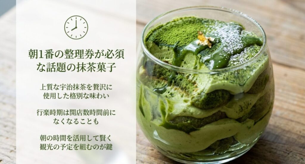 朝1番の整理券が必須な話題の抹茶菓子
