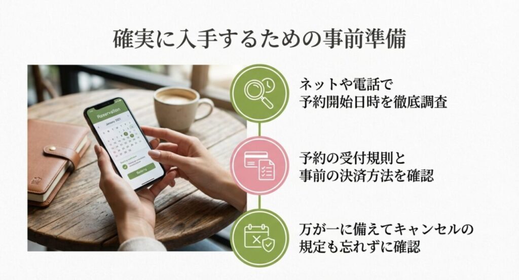 確実に入手するための事前準備