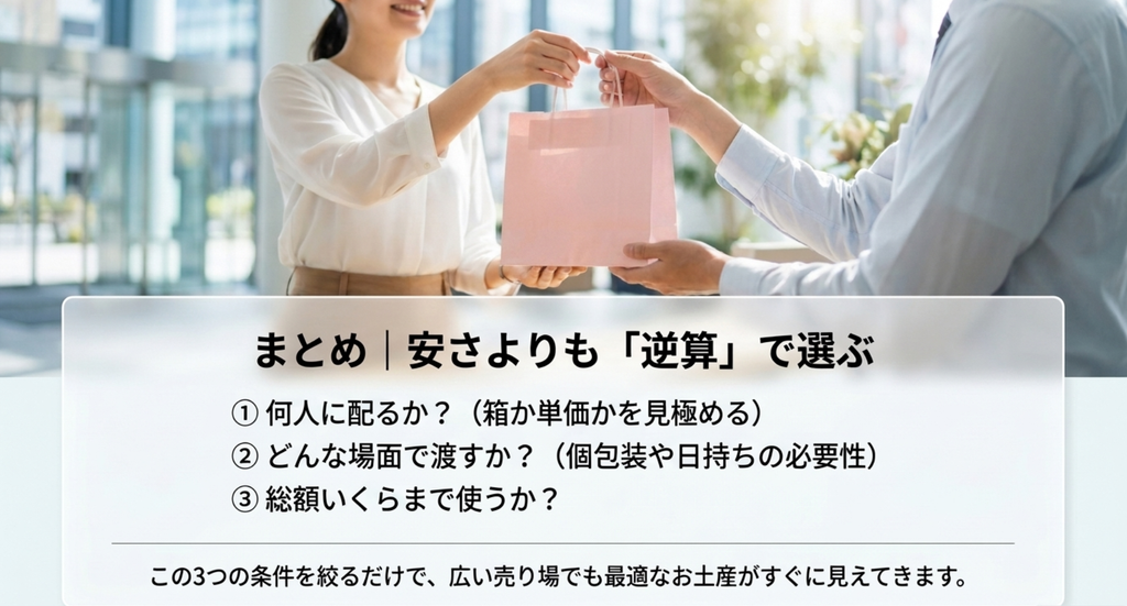 大阪の安いばらまき土産は配る人数、渡す場面、使える総額の3つから逆算して選ぶ