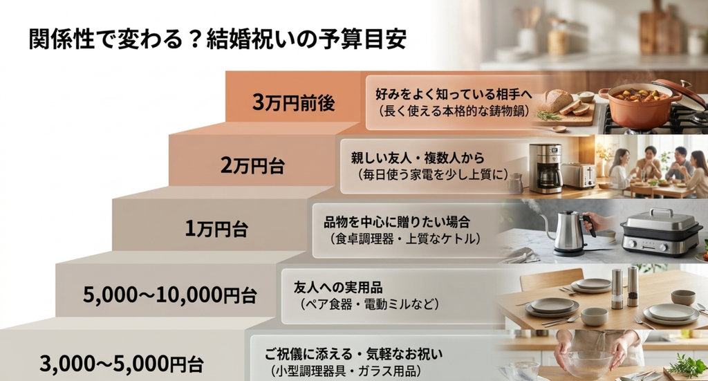 3000円台から3万円前後まで関係性と贈り方で変わる結婚祝いのキッチン用品予算目安