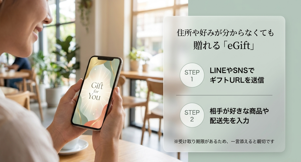LINEやSNSでギフトURLを送り受取人が商品や配送先を選べるFrancfranc eGiftの流れ