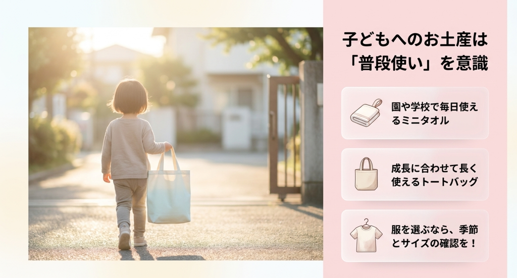 子どもへの高知のアンパンマンお土産はミニタオル、トートバッグ、Tシャツなど普段使いできる物を年齢やサイズに合わせて選ぶ