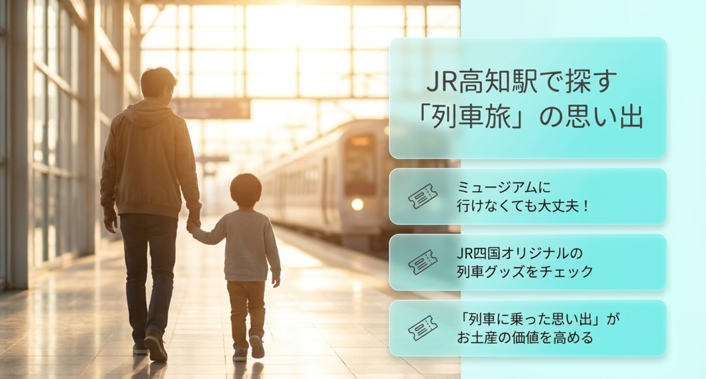 JR高知駅ではミュージアムへ行かなくてもJR四国オリジナルのアンパンマン列車グッズを探せ、列車旅の思い出をお土産にできる