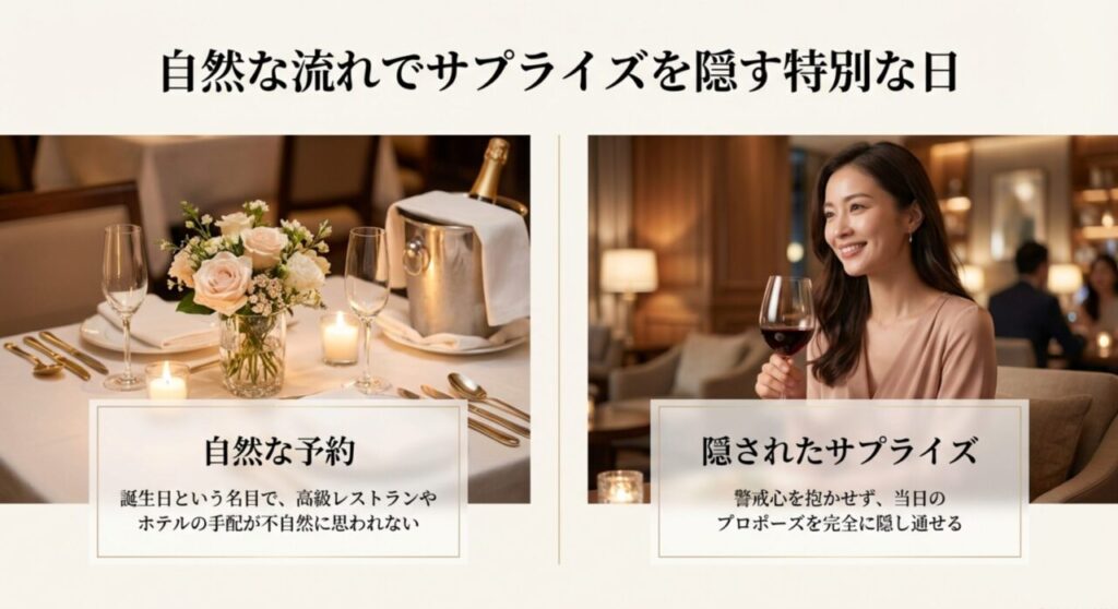 自然な流れでサプライズを隠す特別な日
