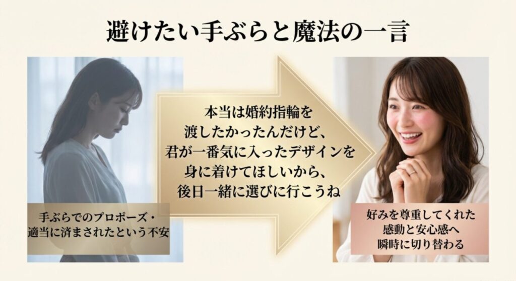 避けたい手ぶらと魔法の一言