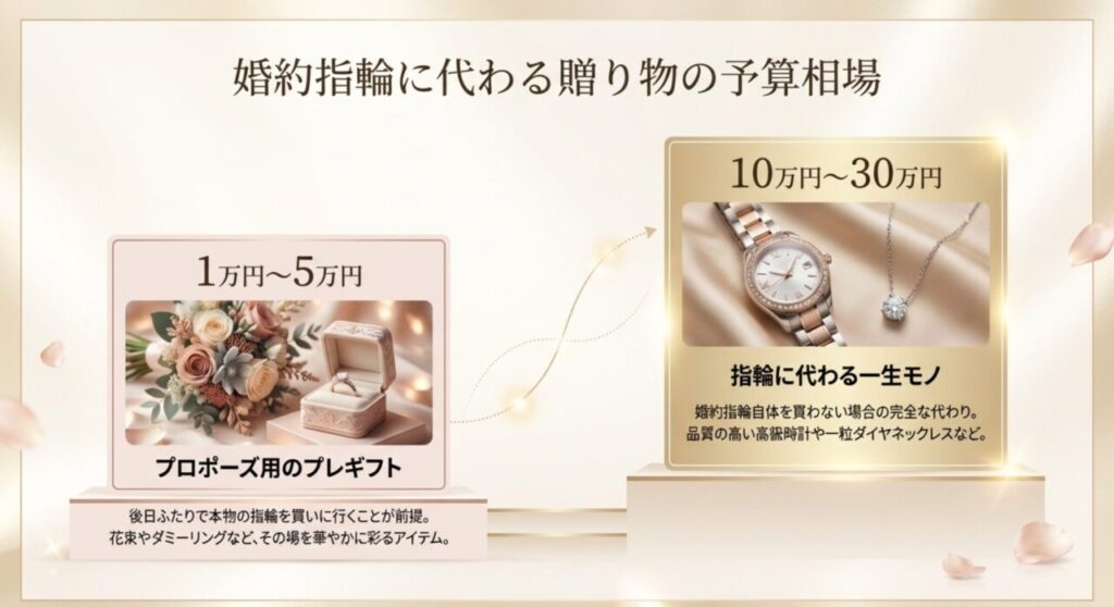 婚約指輪に代わる贈り物の予算相場