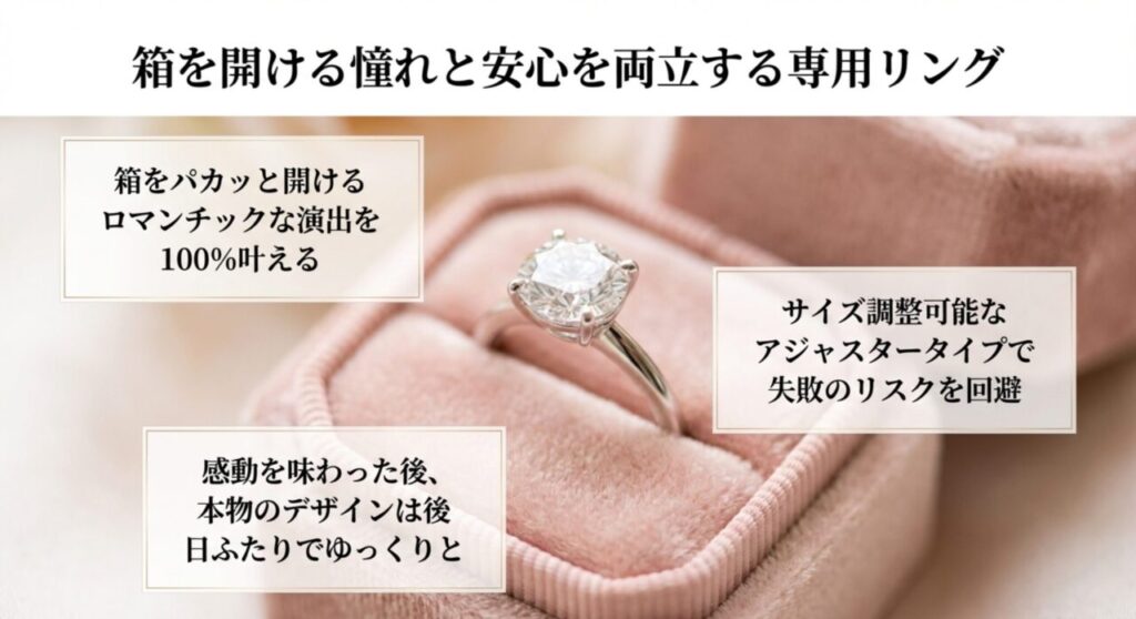 箱を開ける憧れと安心を両立する専用リング