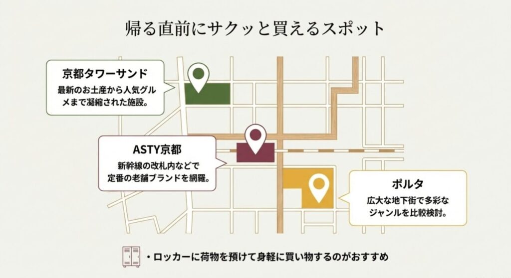 帰る直前に京都駅周辺でサクッと買えるスポットマップ