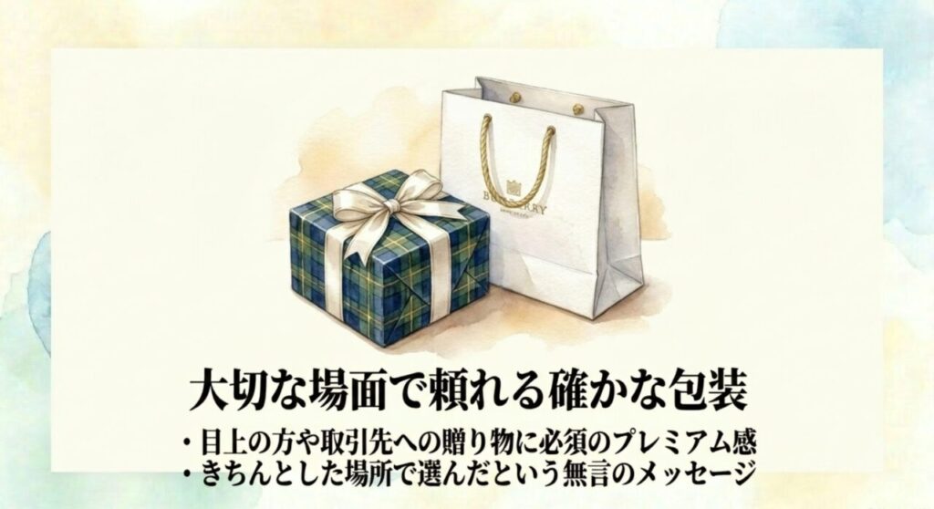 プレミアム感のあるきちんとした包装のギフトボックス